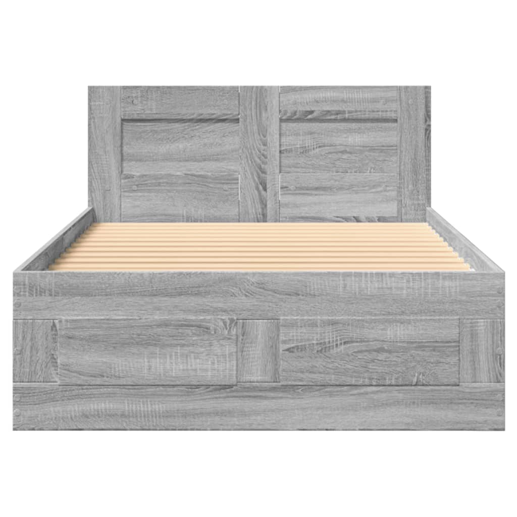 Giroletto con Testiera Grigio Sonoma 90x200cm Legno Multistrato 3295588