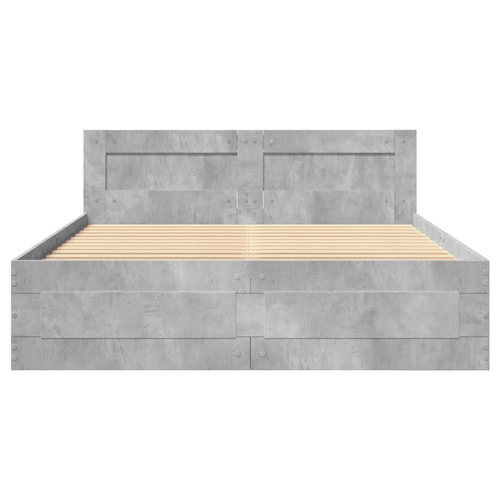 Giroletto Testiera Grigio Cemento 140x190 cm Legno Multistrato 3295593