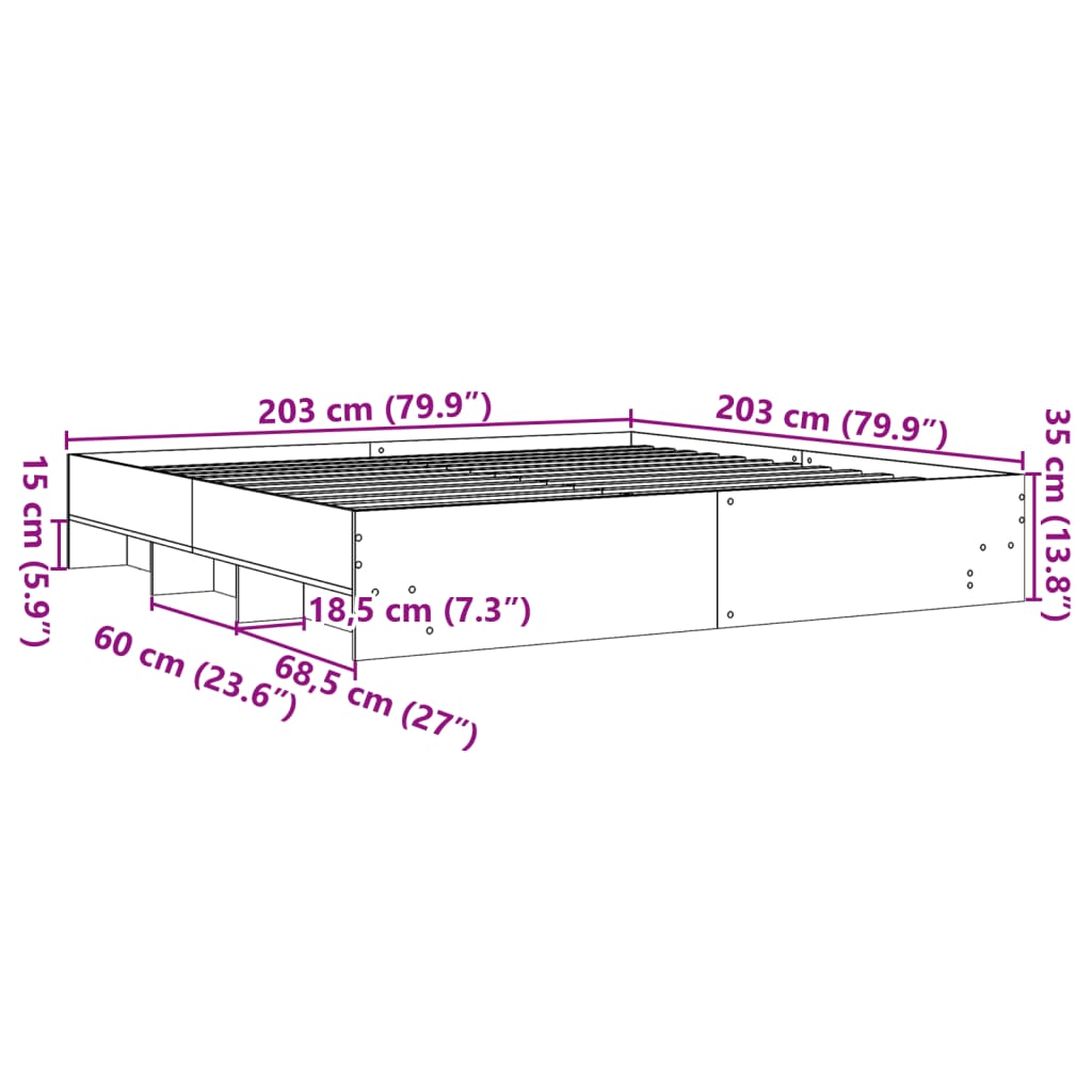 Giroletto Rovere Sonoma 200x200 cm in Legno Multistrato 3295627