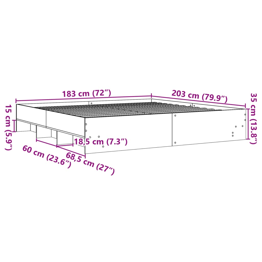 Giroletto Rovere Fumo 180x200 cm in Legno Multistrato 3295636