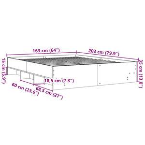 Giroletto Nero 160x200 cm in Legno Multistrato 3295640