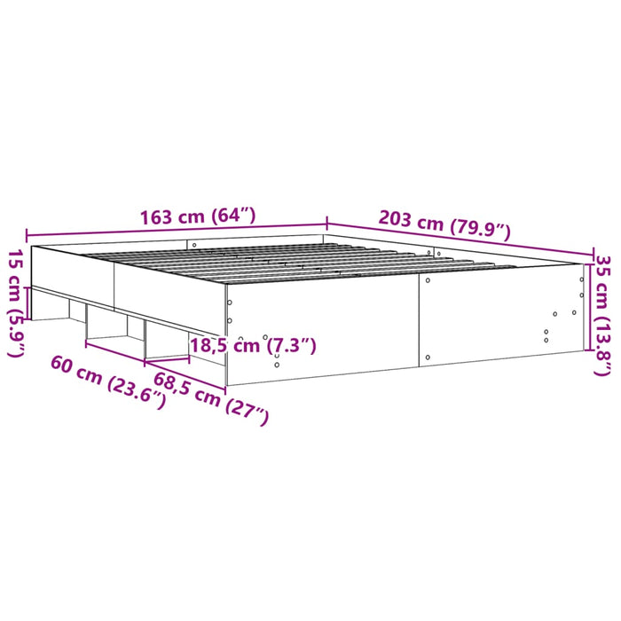 Giroletto Nero 160x200 cm in Legno Multistrato 3295640