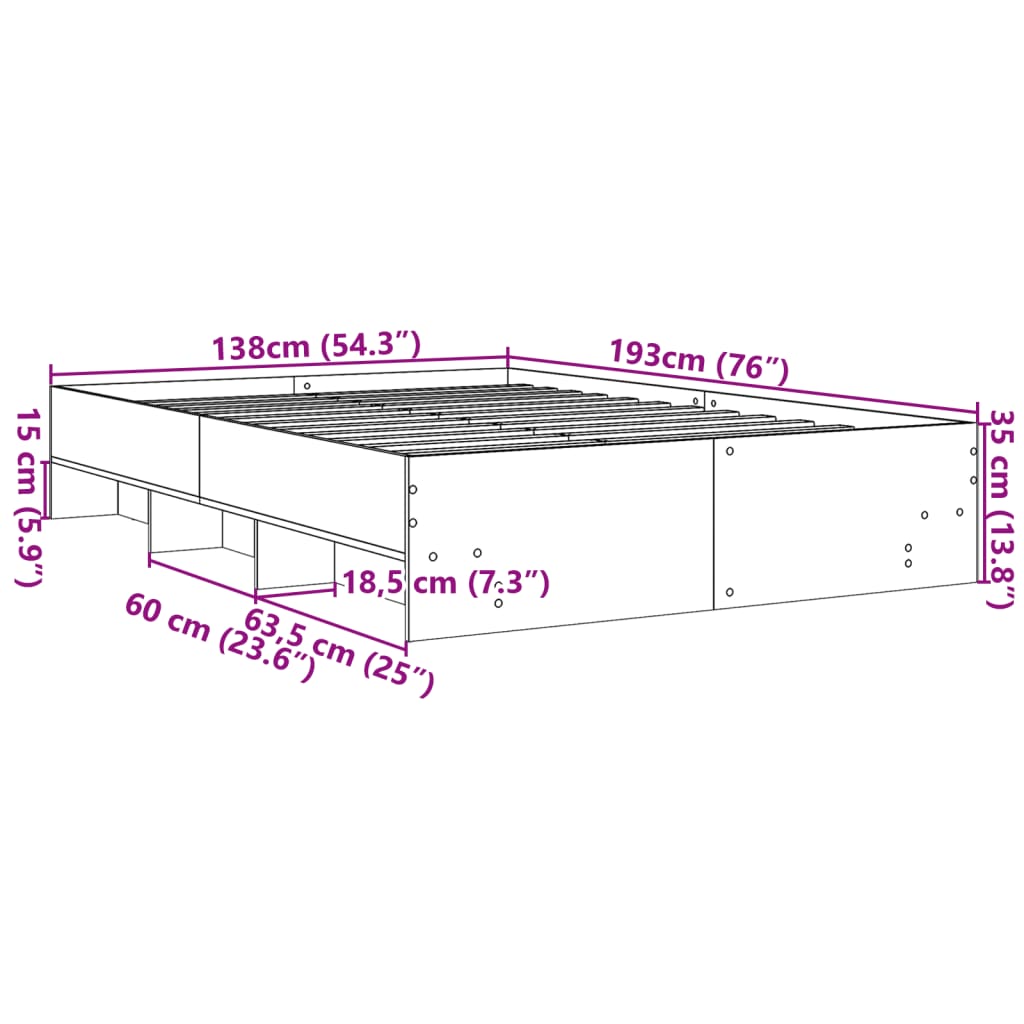 Giroletto Nero 135x190 cm in Legno Multistrato 3295689