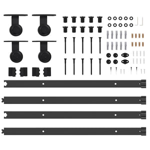 Kit di Binari per Porte Scorrevoli 305 cm Acciaio Nero 3295783