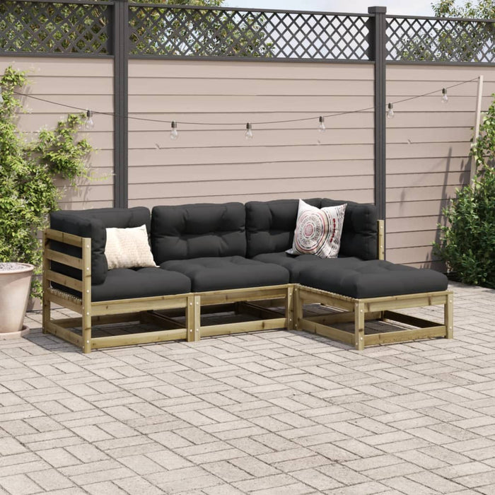 Set Divani da Giardino 4pz con Cuscini Legno Impregnato di Pino 3295817