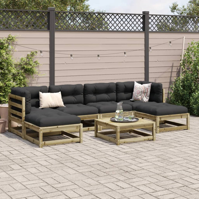 Set Divani da Giardino 7pz con Cuscini Legno Impregnato di Pino 3295825