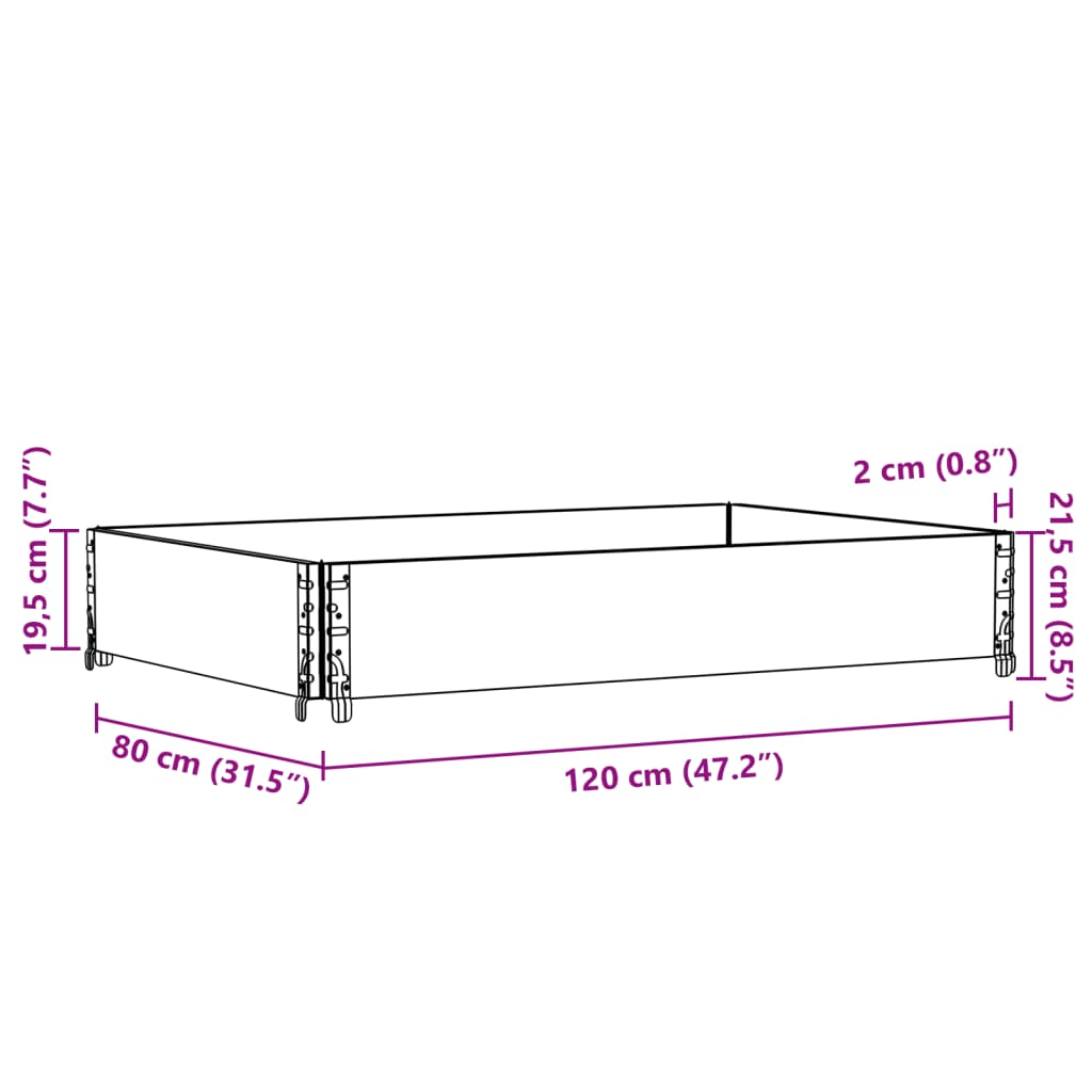 Paretale per Pallet Grigio 120x80 cm in Legno Massello di Pino 4010273