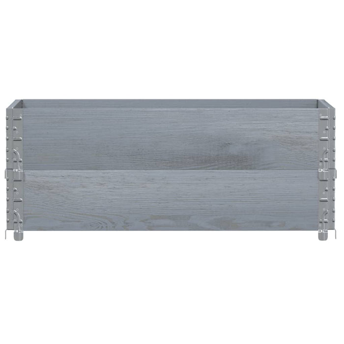 Paretali per Pallet 2pz Grigi 100x50cm Legno Massello di Pino 4010284