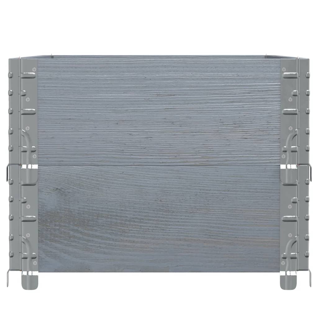 Paretali per Pallet 2pz Grigi 100x50cm Legno Massello di Pino 4010284