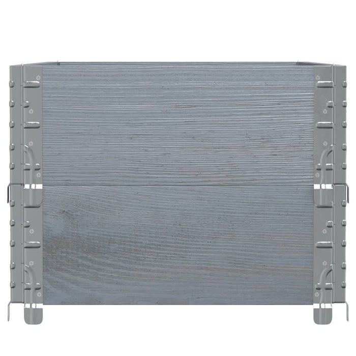 Paretali per Pallet 2pz Grigi 100x50cm Legno Massello di Pino 4010284