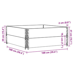 Paretali per Pallet 2 pz Neri 100x100cm Legno Massello di Pino 4010290