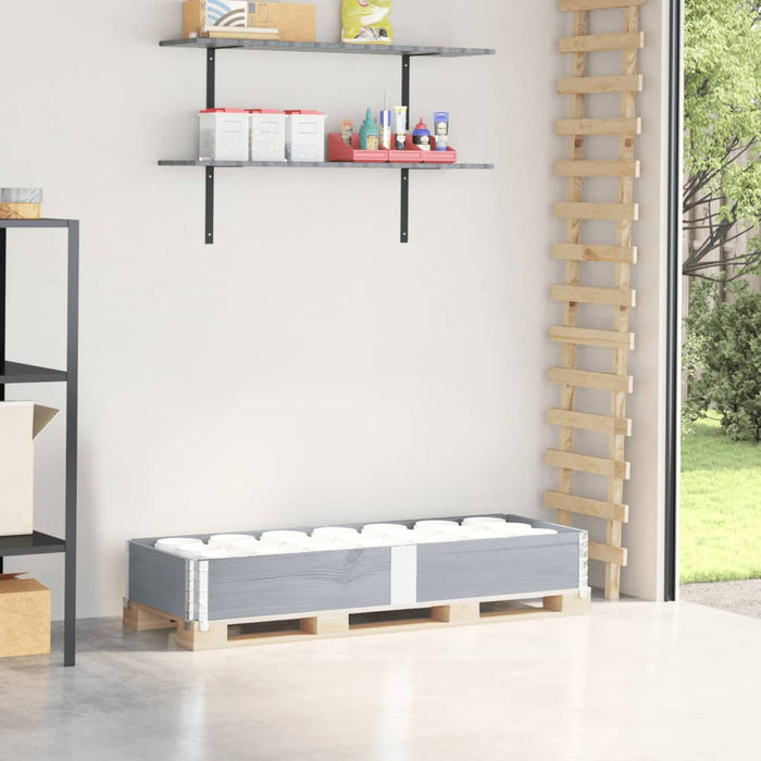 Paretale per Pallet Grigio 150x50 cm in Legno Massello di Pino 4010295