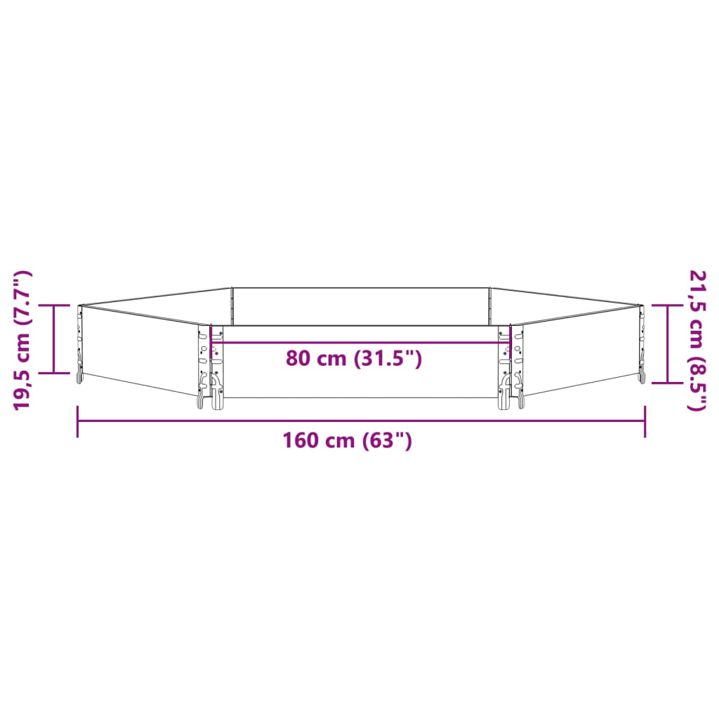 Fioriera Rialzata Esagonale 160x160cm Legno Massello di Pino 4010317