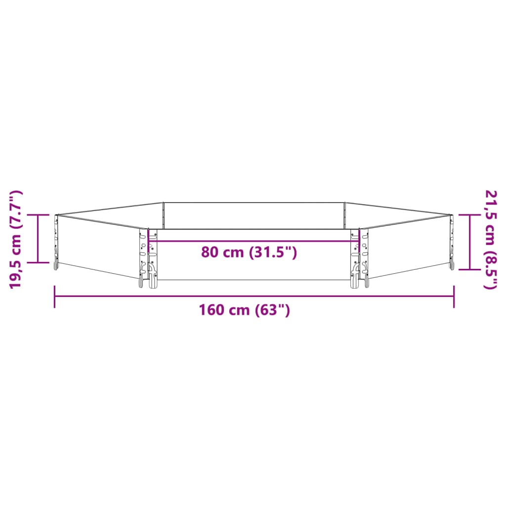 Fioriera Rialzata Esagonale Nera 160x160cm Legno di Pino 4010318