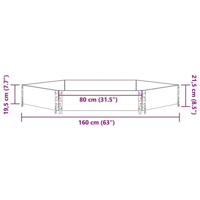 Fioriera Rialzata Esagonale Marrone 160x160 cm Legno di Pino 4010320