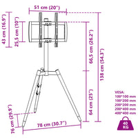 Piedistallo TV per Schermo 37" - 65" Max VESA 400x400 mm 40 kg 4012164