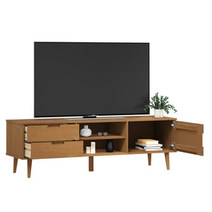 Mobile TV MOLDE Marrone 158x40x49 cm in Legno Massello di Pino 4013412