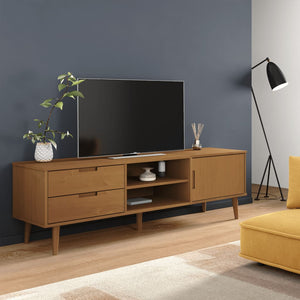 Mobile TV MOLDE Marrone 158x40x49 cm in Legno Massello di Pino 4013412