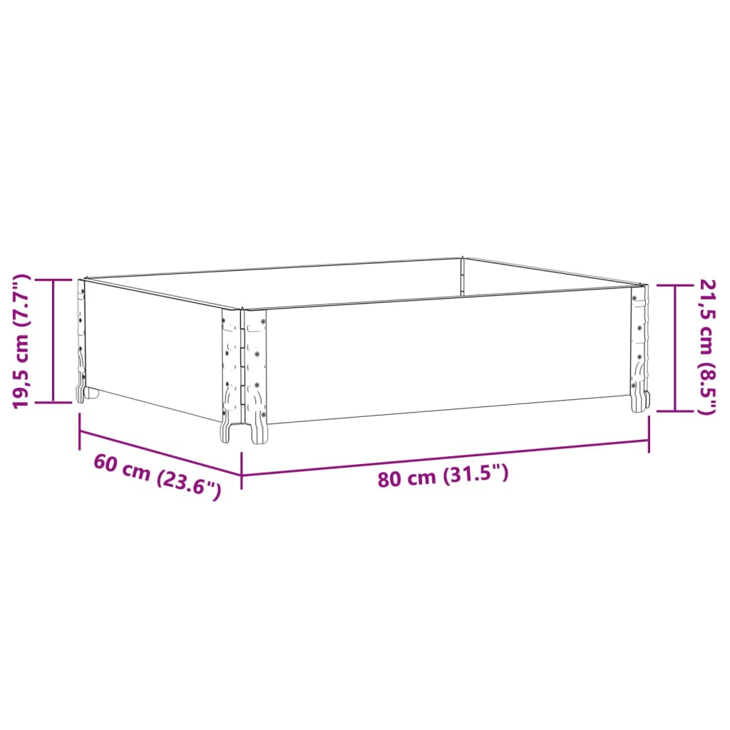 Fioriera da Giardino 80x60 cm in Legno Massello di Pino 3295835