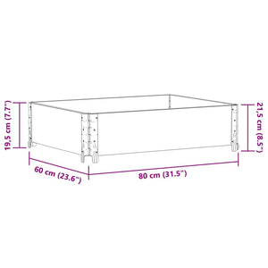 Fioriera da Giardino Grigia 80x60 cm Legno Massello di Pino 3295837