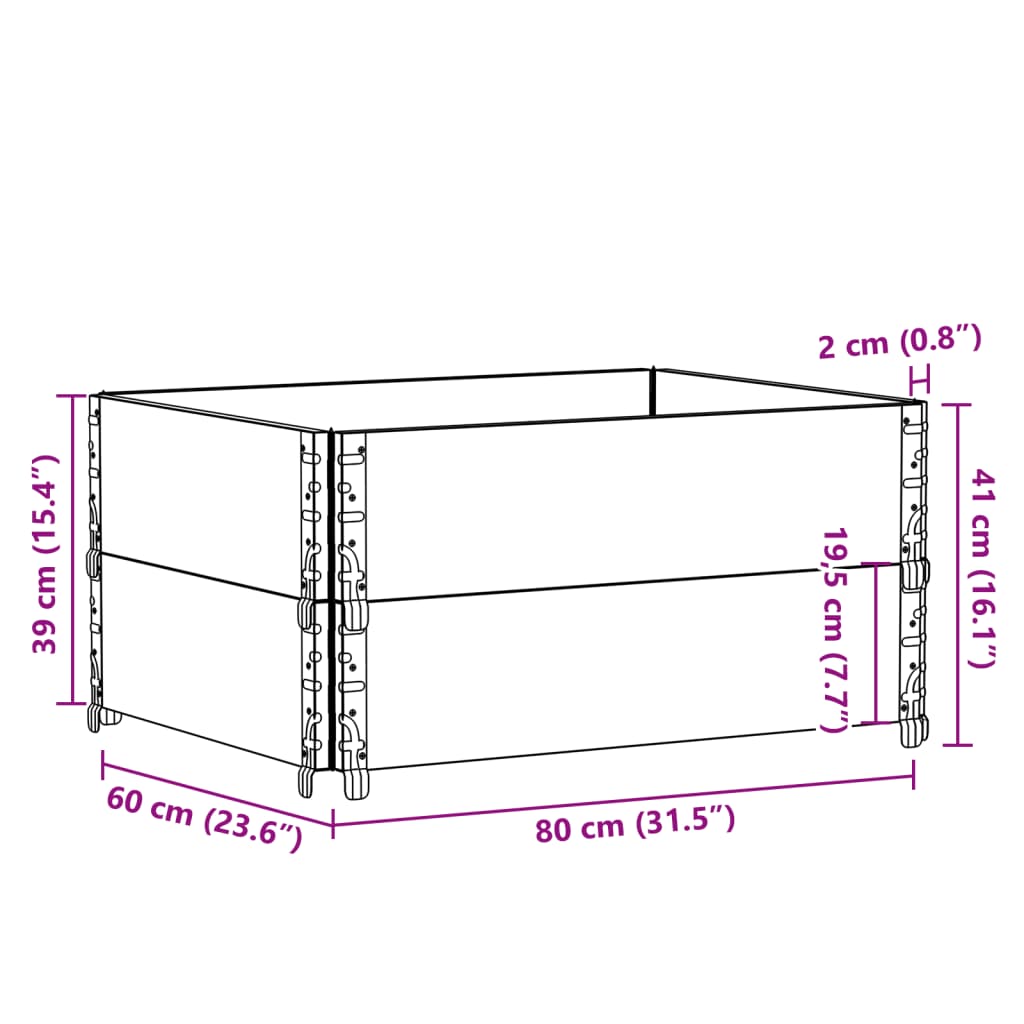 Fioriera da Giardino 80x60 cm in Legno Massello di Pino 3295839