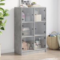 Credenza con Ante Grigio Cemento 68x37x109 cm Legno Multistrato 3295853