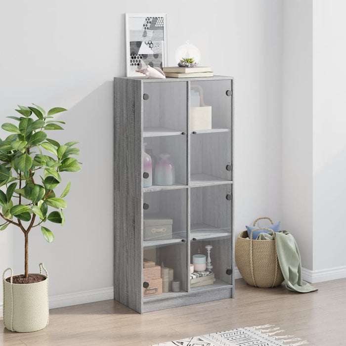 Credenza con Ante Grigio Sonoma 68x37x142 cm Legno Multistrato 3295862