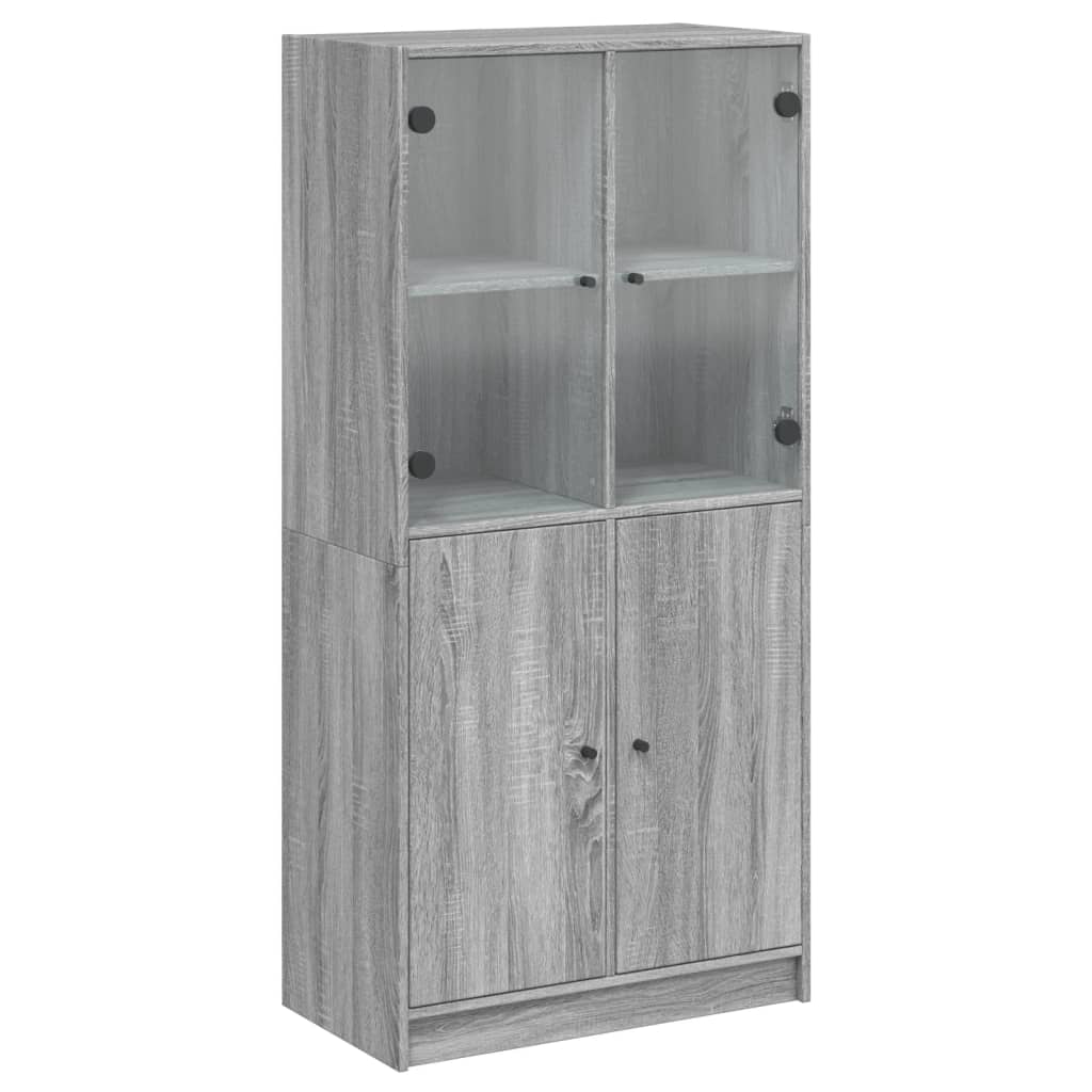 Credenza con Ante Grigio Sonoma 68x37x142 cm Legno Multistrato 3295869