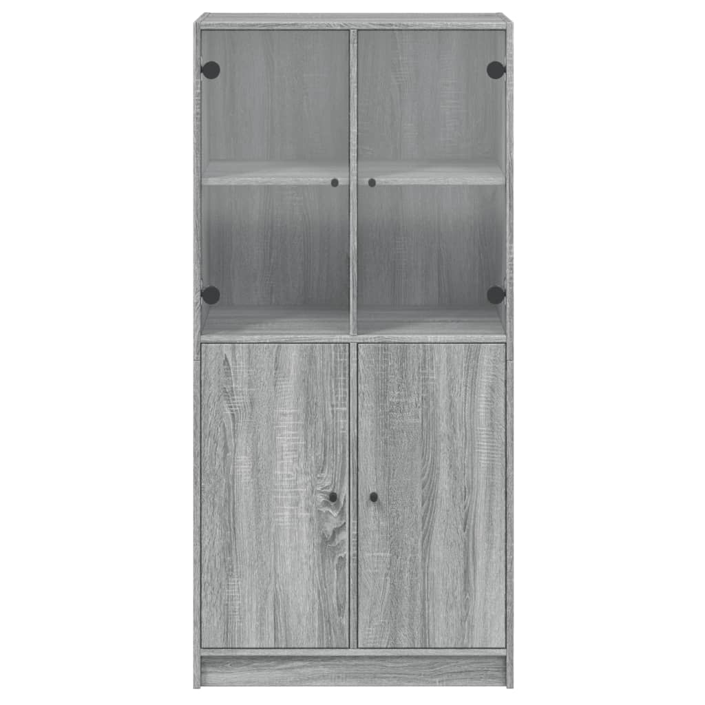 Credenza con Ante Grigio Sonoma 68x37x142 cm Legno Multistrato 3295869