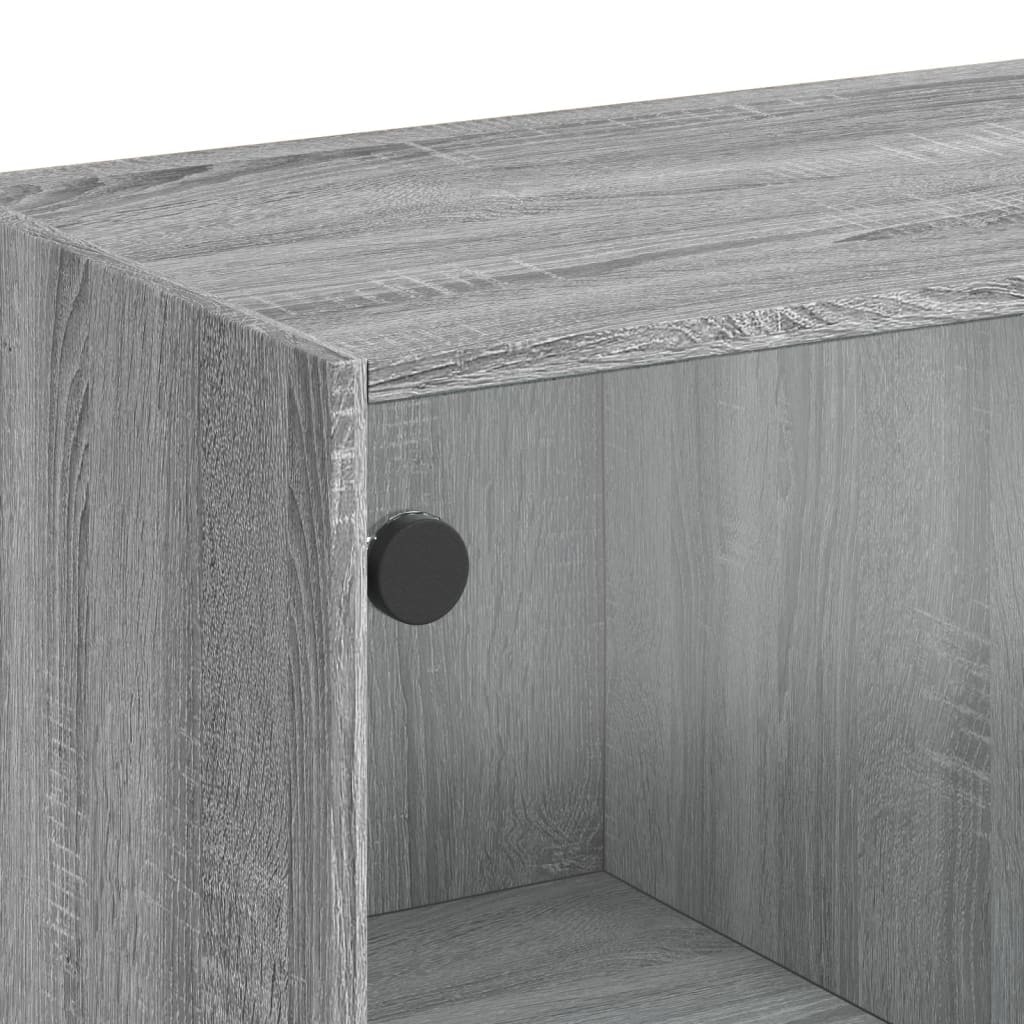 Credenza con Ante Grigio Sonoma 68x37x142 cm Legno Multistrato 3295869