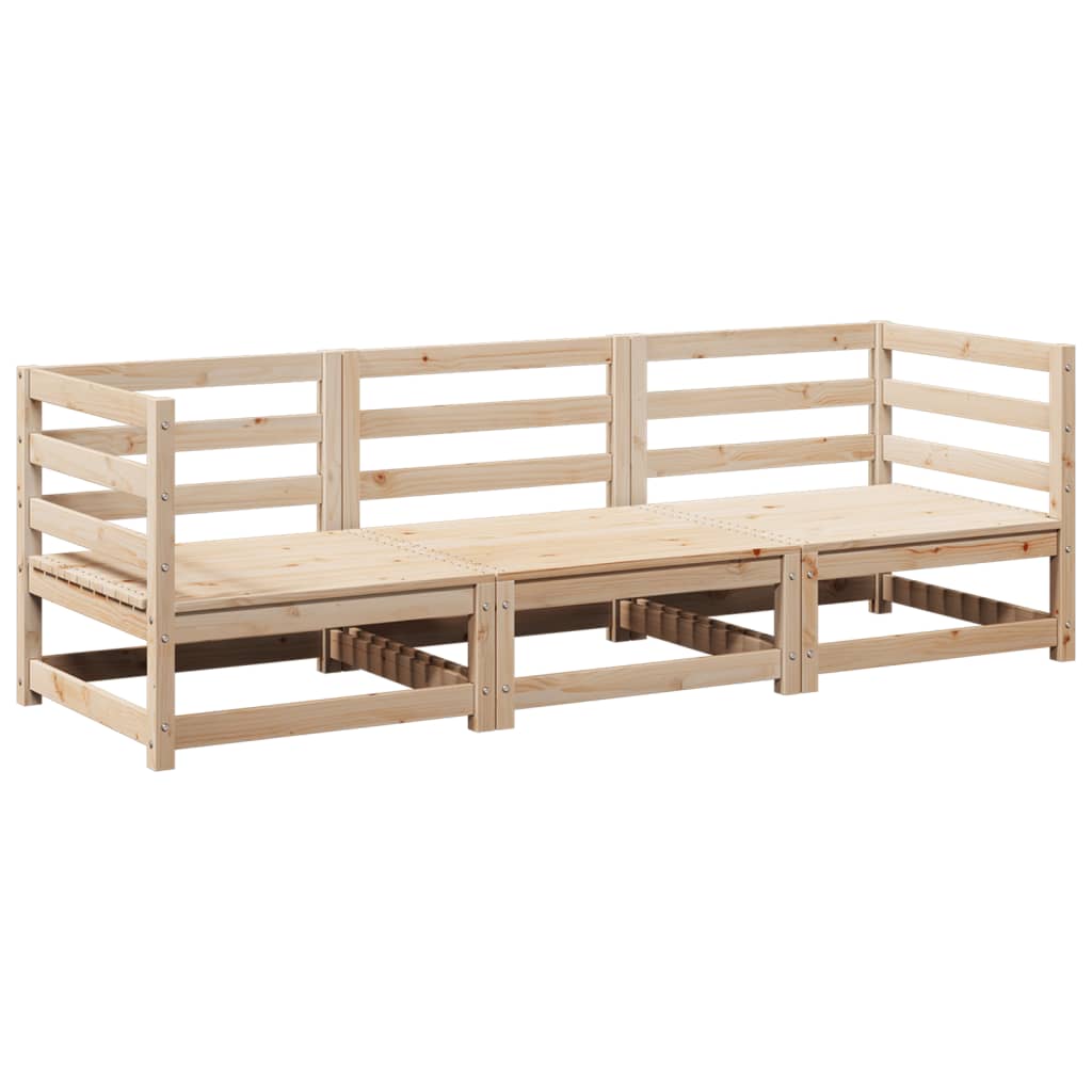 Set Divani da Giardino 3 pz in Legno Massello di Pino 3299264