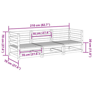 Set Divani da Giardino 3 pz in Legno Massello di Pino 3299264