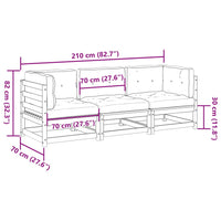 Set Divani da Giardino 3pz con Cuscini Legno Impregnato di Pino 3299271