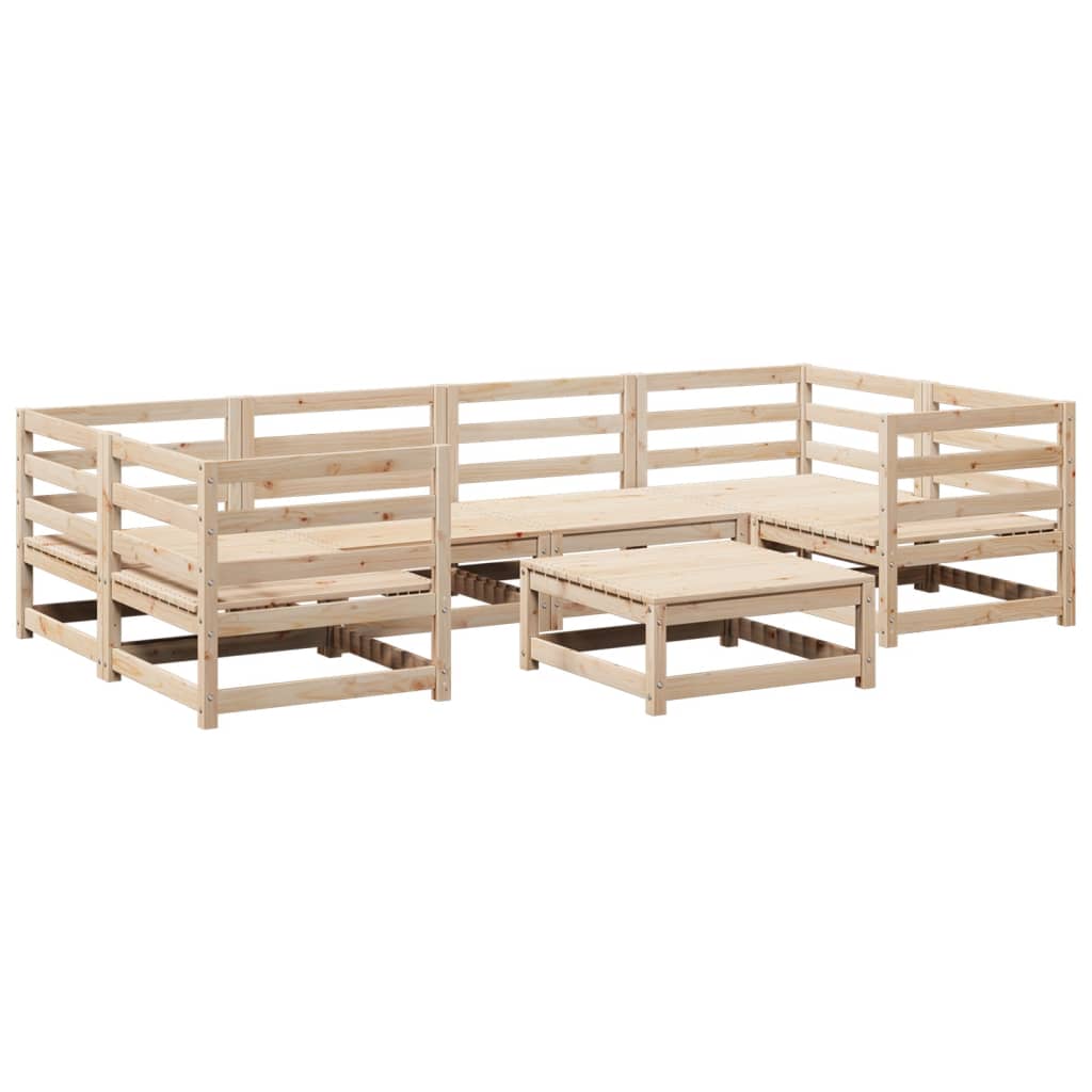 Set Divani da Giardino 7 pz in Legno Massello di Pino 3299308