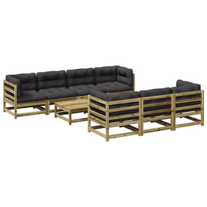 Set Divani da Giardino 8pz con Cuscini Legno Impregnato di Pino 3299327