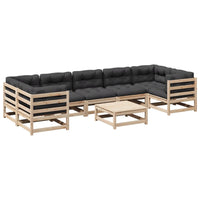 Set Divani da Giardino 8 pz con Cuscini Legno Massello di Pino 3299335