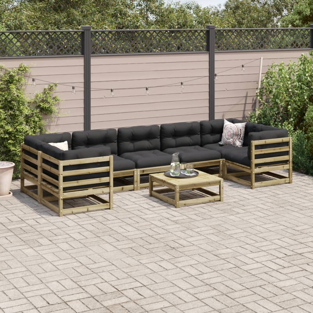 Set Divani da Giardino 8pz con Cuscini Legno Impregnato di Pino 3299338