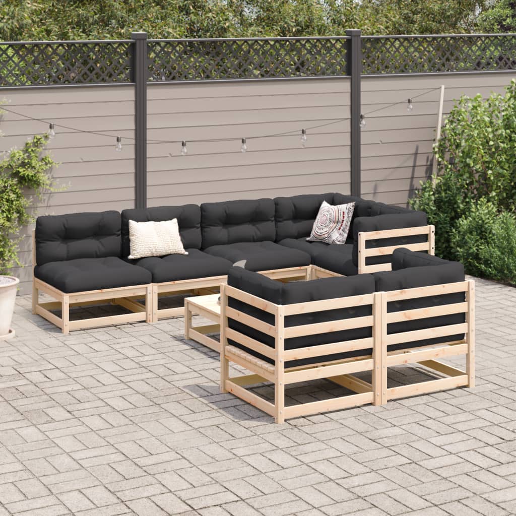 Set Divani da Giardino 8 pz in Legno Massello di Pino 3299342