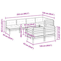 Set Divani da Giardino 8pz con Cuscini Legno Impregnato di Pino 3299352