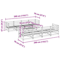 Set Divani da Giardino 9 pz in Legno Massello Abete Douglas 3299356