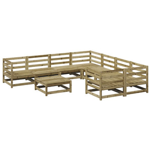 Set Divani da Giardino 9 pz in Legno Impregnato di Pino 3299369