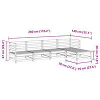 Set Divani da Giardino 5 pz in Legno Massello Abete Douglas 3299387