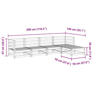 Set Divani da Giardino 5 pz in Legno Massello Abete Douglas 3299387