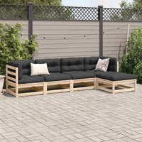 Set Divani Giardino 5 pz con Cuscini in Legno Massello di Pino 3299389