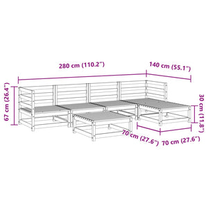 Set Divani da Giardino 6 pz in Legno Massello Abete Douglas 3299399