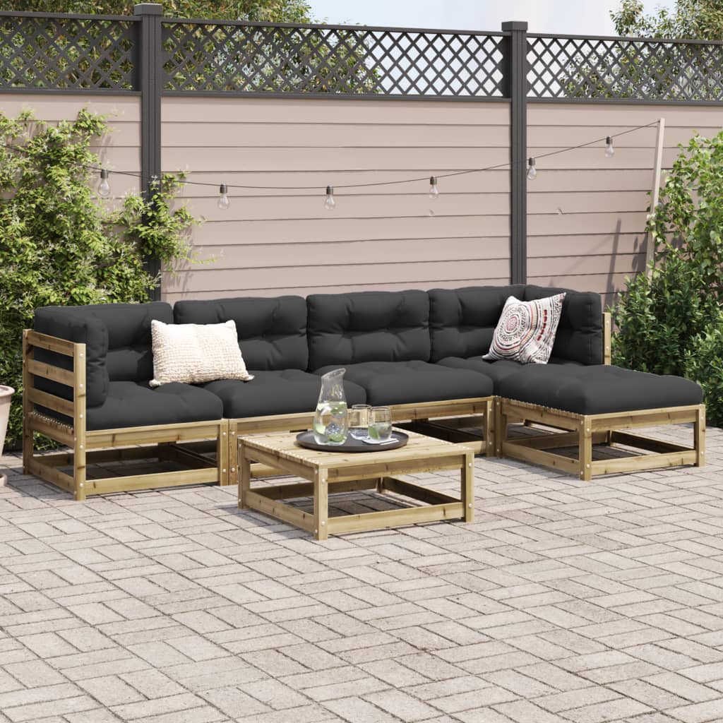 Set Divani da Giardino 6 pz in Legno Impregnato di Pino 3299400