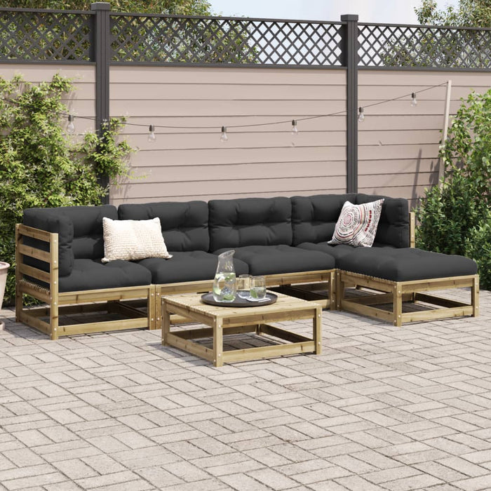 Set Divani da Giardino 6 pz in Legno Impregnato di Pinocod mxl 92675