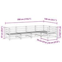 Set Divani da Giardino 5 pz in Legno Massello di Pino 3299430