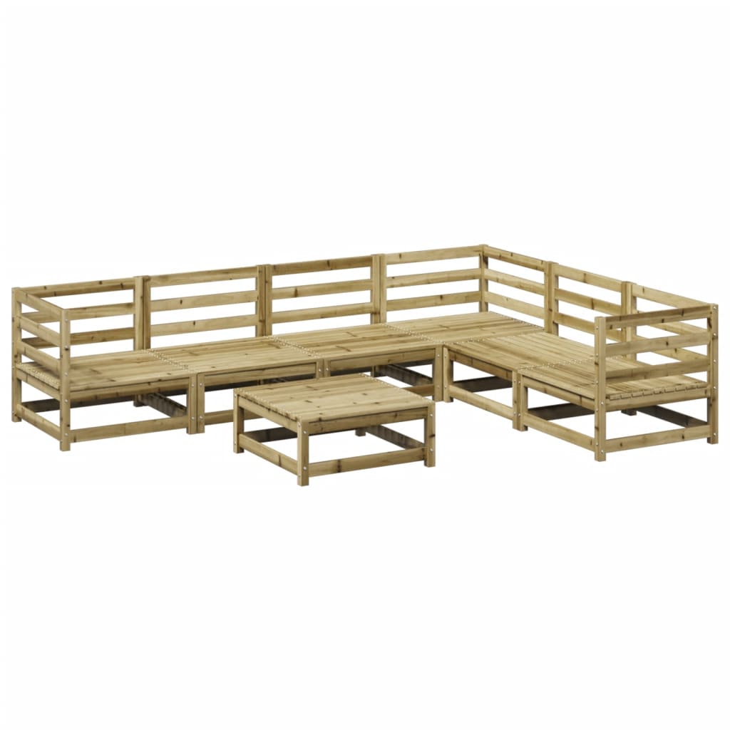 Set Divani da Giardino 7 pz in Legno Impregnato di Pino 3299466