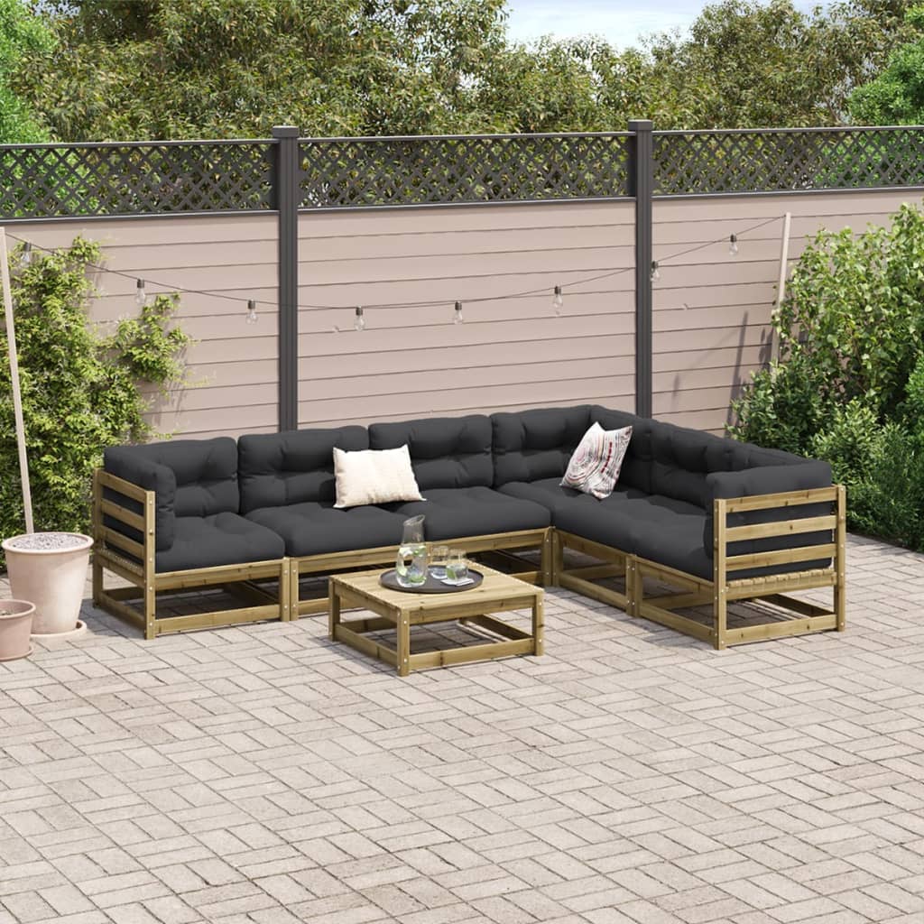 Set Divani da Giardino 7 pz in Legno Impregnato di Pino 3299466